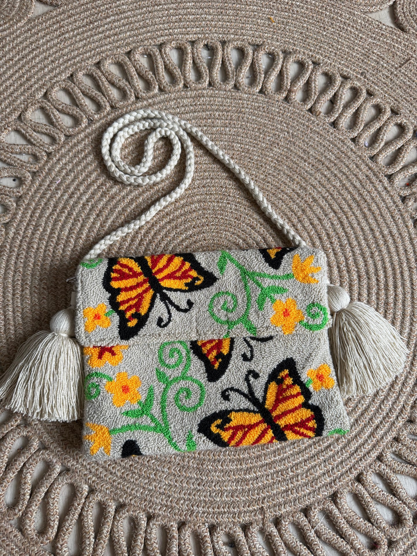 Handmade Crossbody Wayuu Upholstery Handbag With upholstered