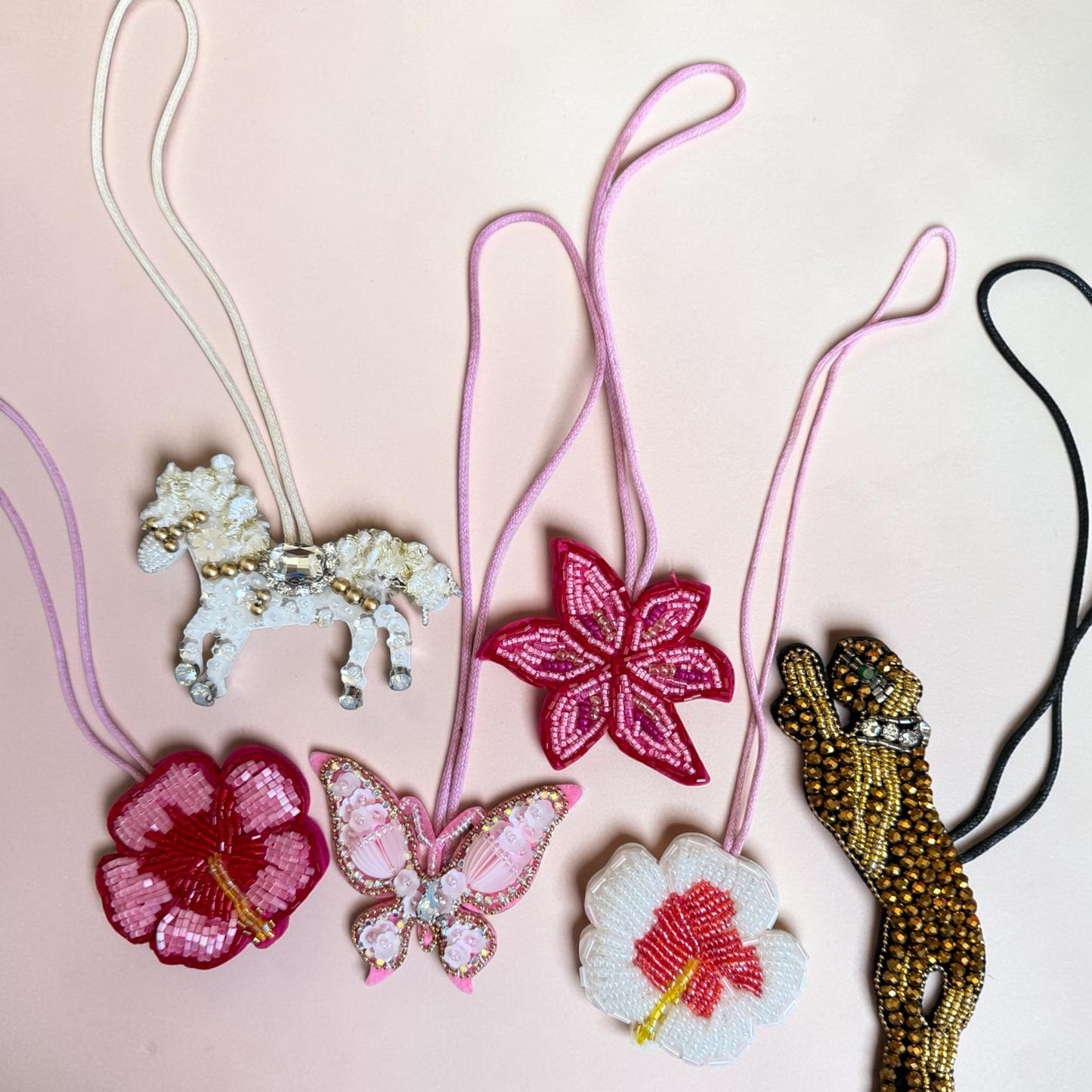 Handmade nature bag Charms in Mustards and Stones Handmade
