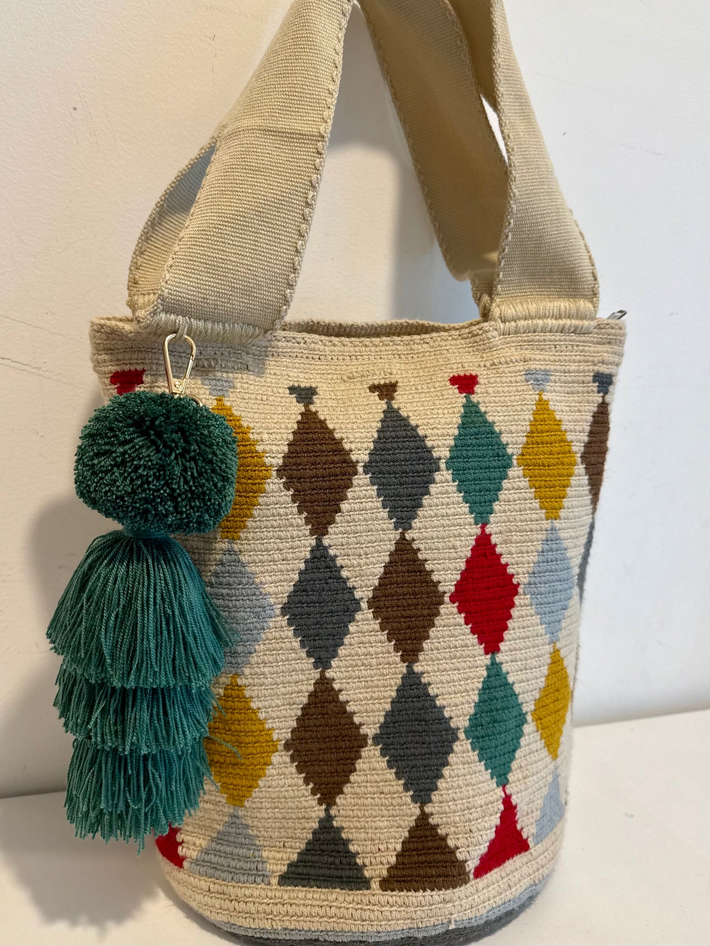 Tote shoulder Bag Wayuu Lining and sliding black