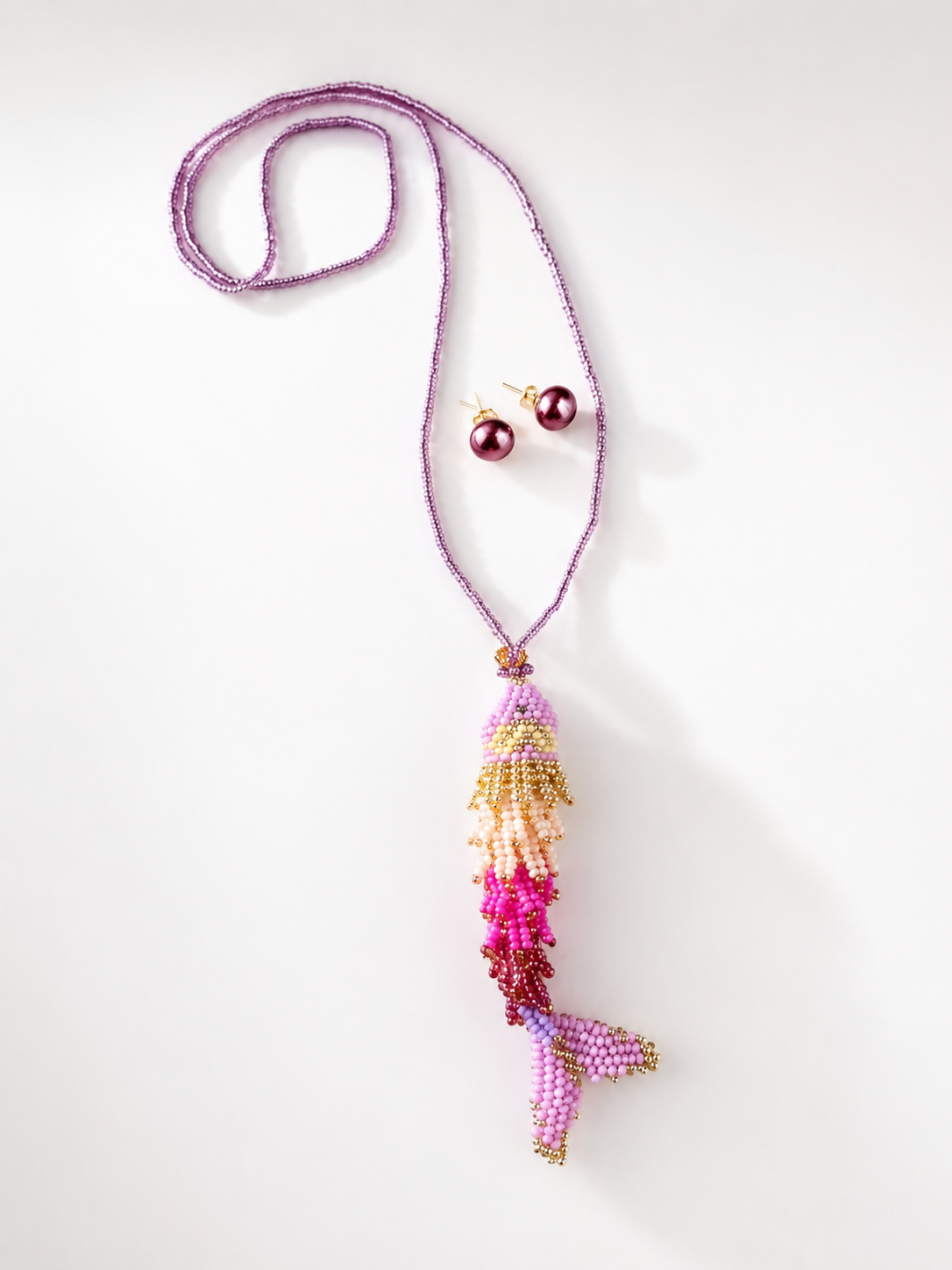 Sea Animals 3D Fish Beaded Necklaces colors  Artisan Boho Jewelry