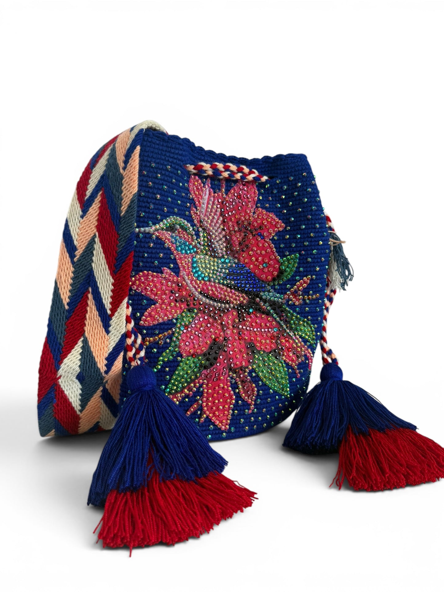 Wayuu Bag L Hummingbird Decorated Unique Handmade Artisan Bag
