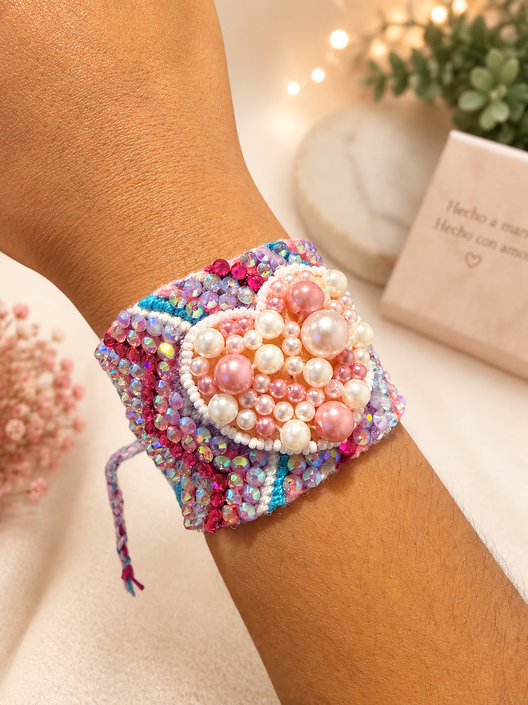 Handmade Crochet Bracelet – Colorful Boho Woven Jewelry
