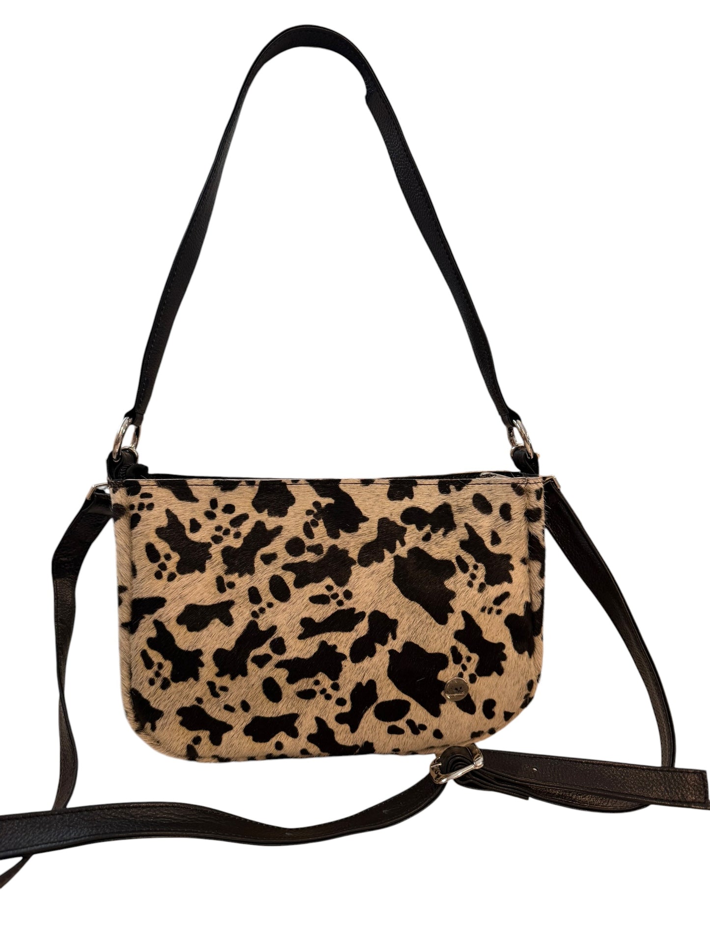 Genuine Cowhide Hair-On Leather Shoulder Bag & Crossbody | Removable Straps | Italian Foil Option | Zipper Pockets