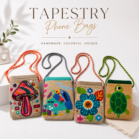 Handmade Tapestry Phone Bag upholstery Crossbody Cell Phone Holder