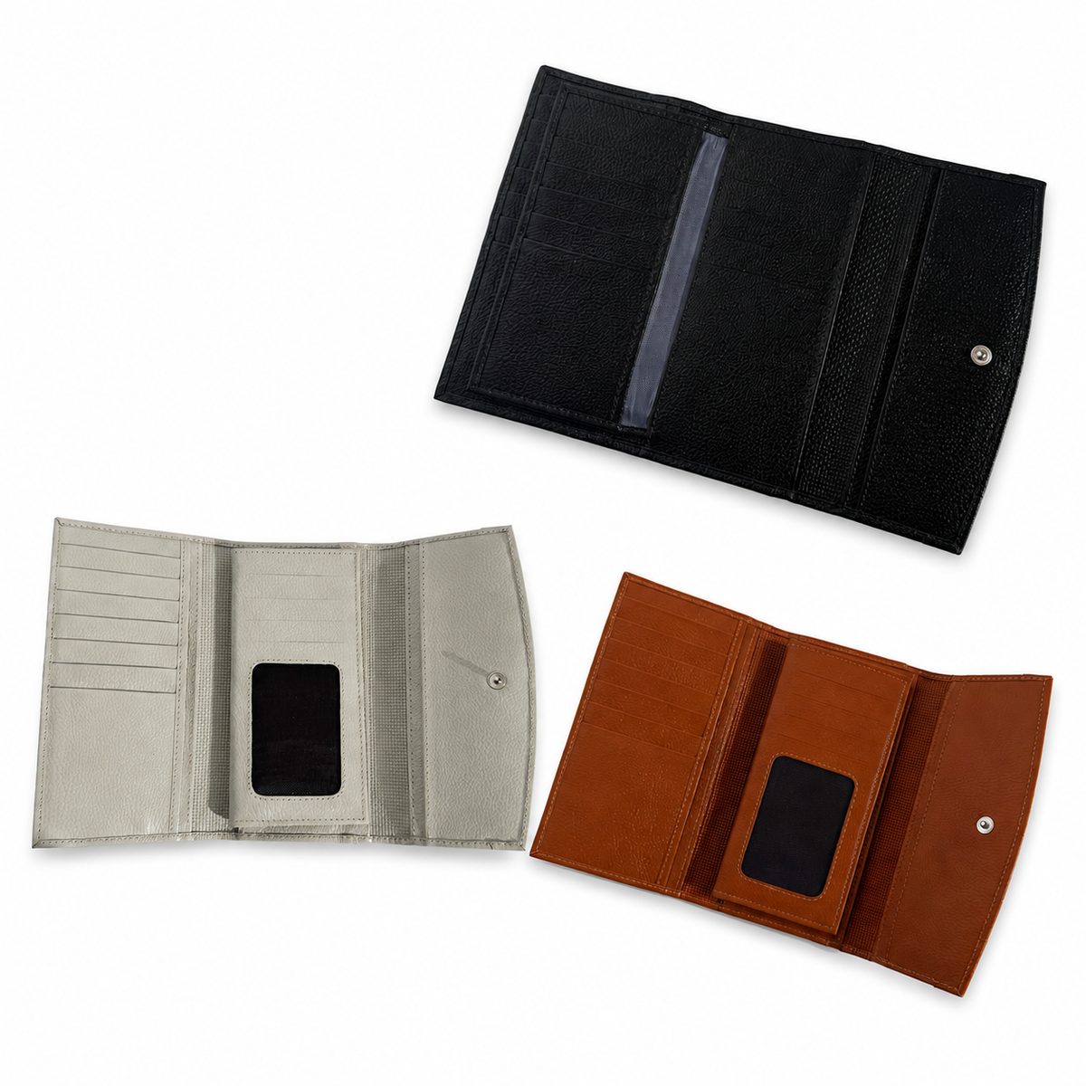 Genuine Cowhide Leather Card Holder Wallet with Zipper Hair-On Multiple Card Slots