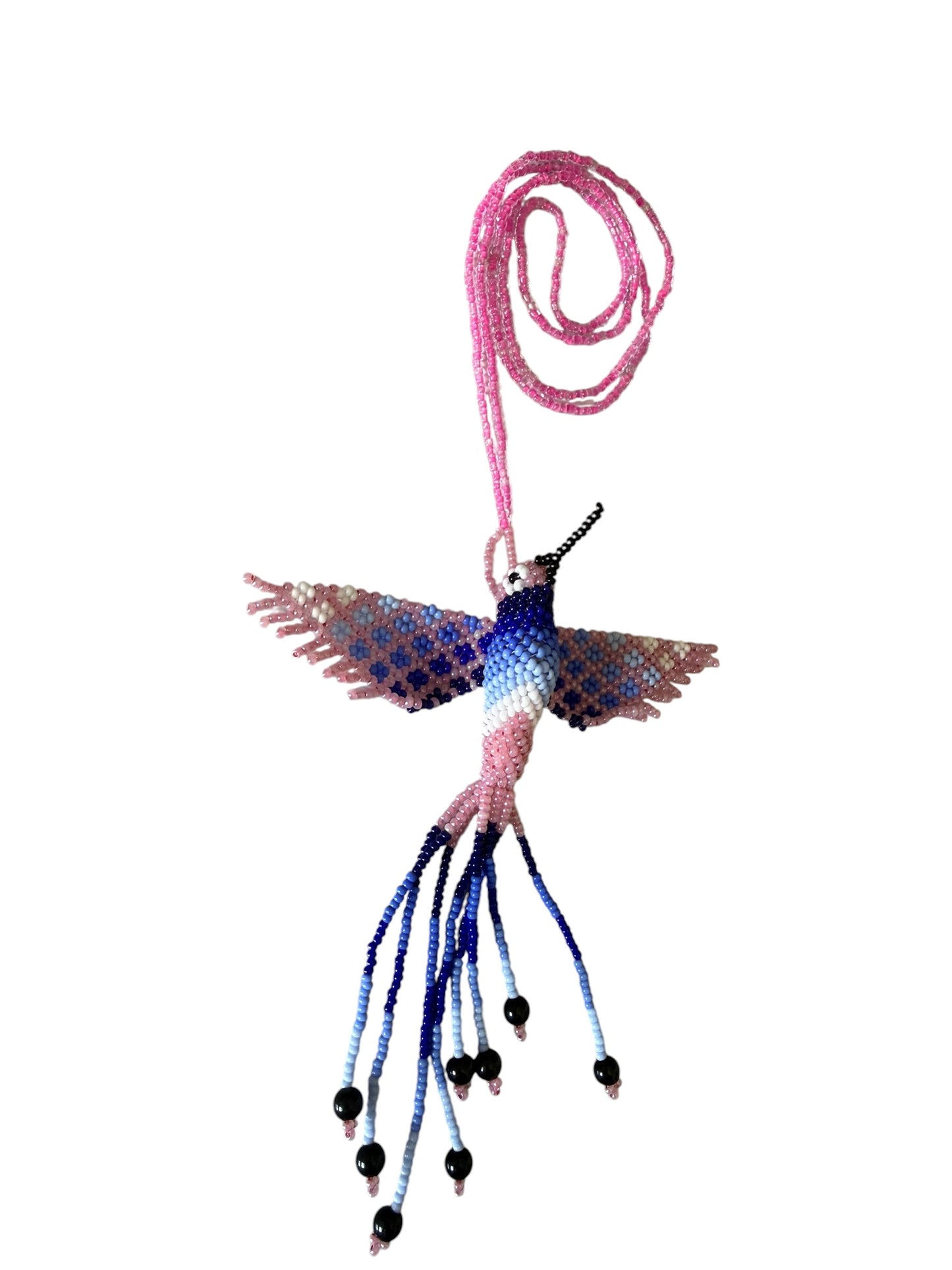 Hummingbird 3D Beaded Necklaces colors Artisan Boho Jewelry