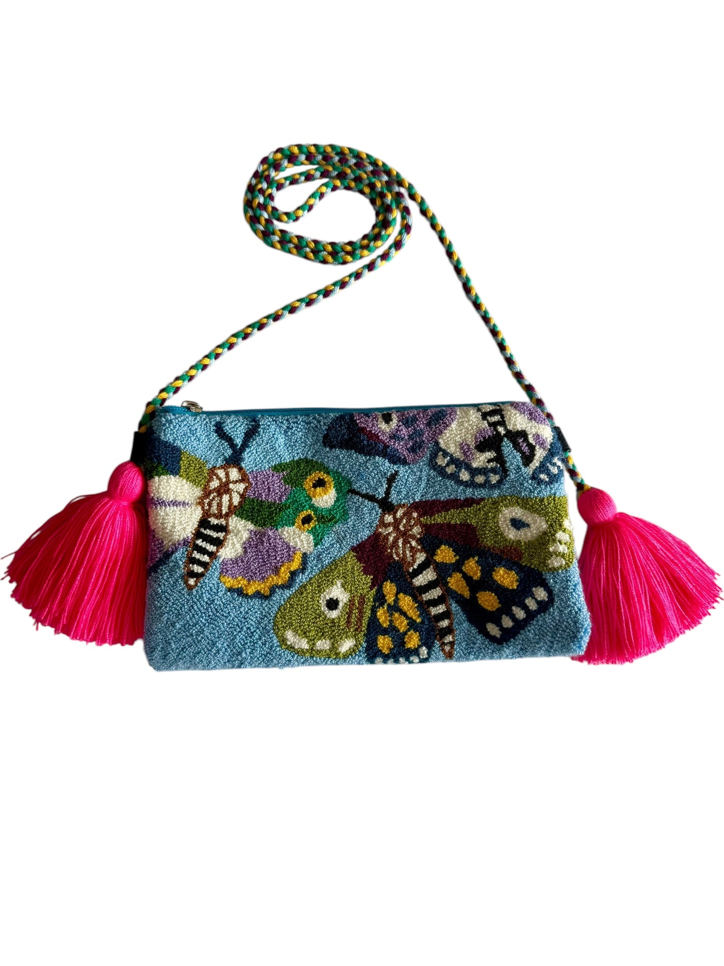 Handmade Crossbody Wayuu Upholstery Handbag Evil eye Zafira Complements