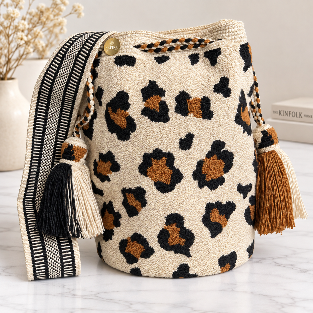 Luxury Large Bucket Bag Upholstered | Handmade Crossbody Bag with Inner Lining