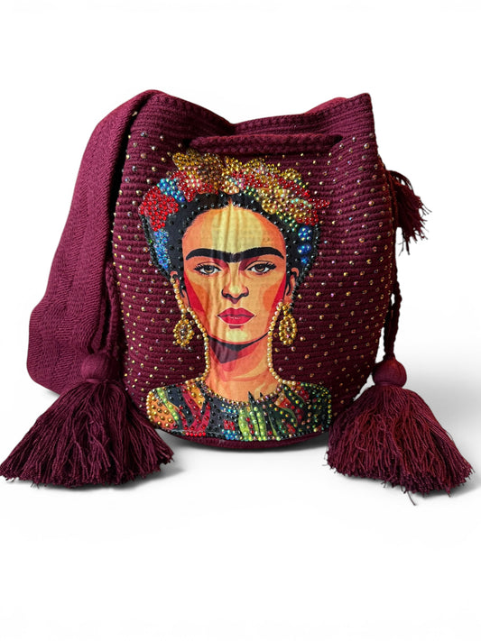 Wayuu Frida bucket crossbody Large Bag Handmade Artisan decorated