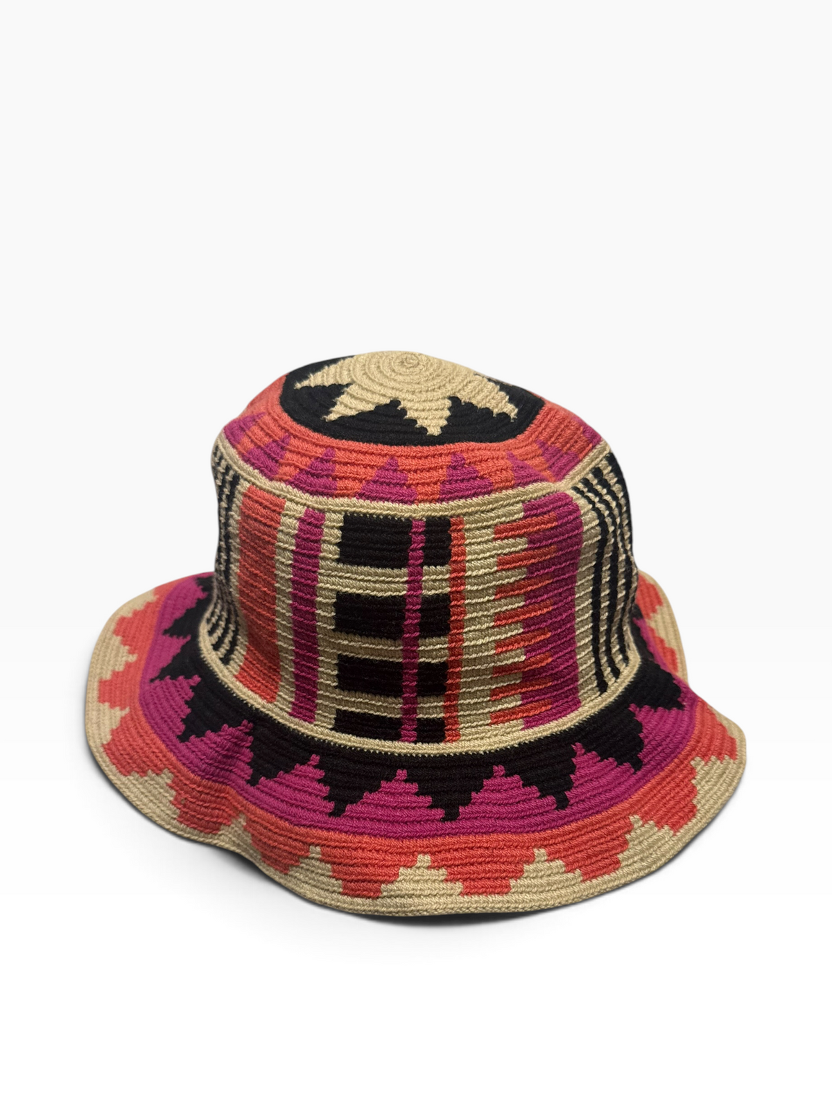 Handwoven Wayuu Crochet Hat with Traditional Designs