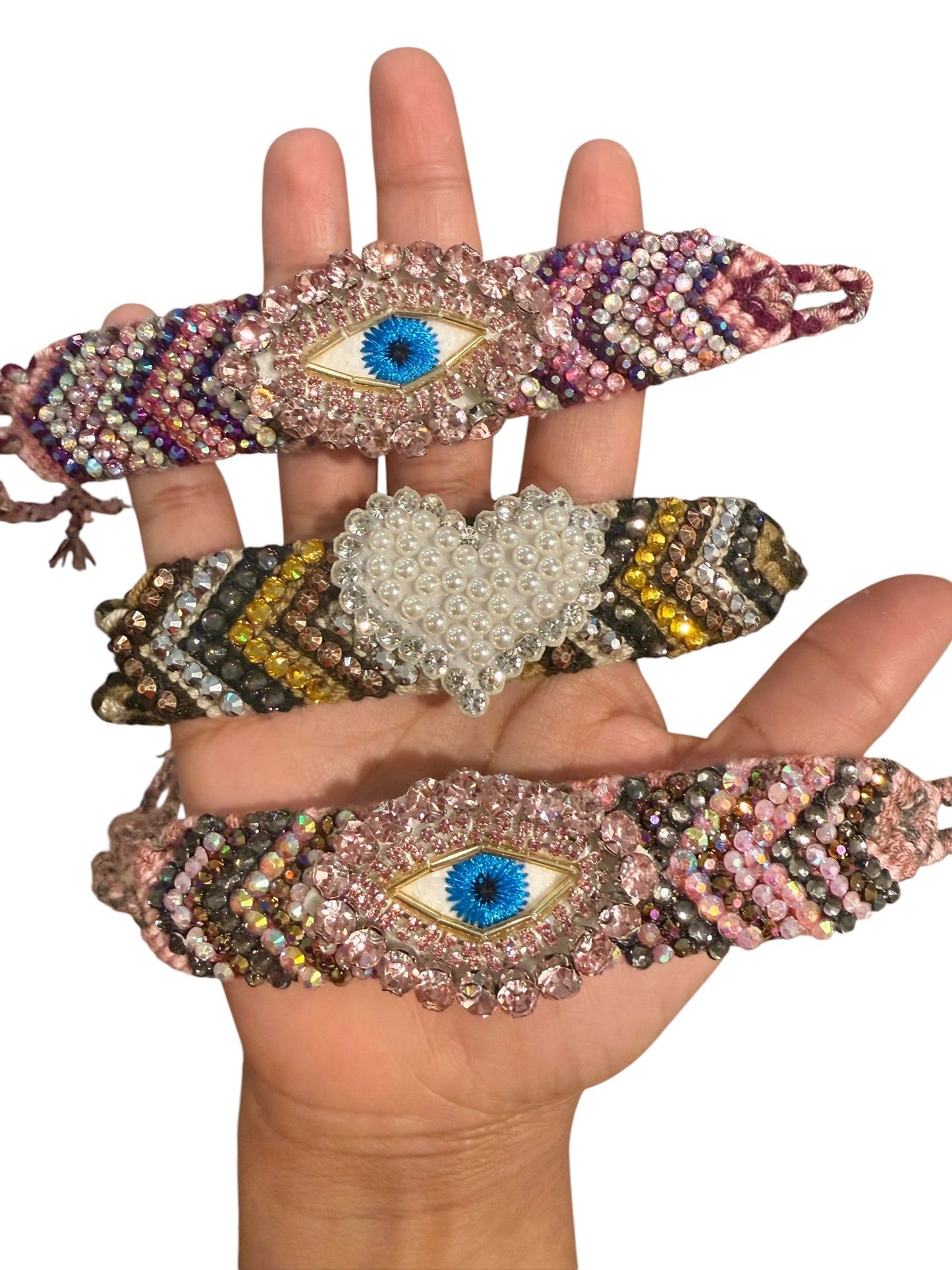 Handmade Crochet Bracelet – Colorful Boho Woven Jewelry medium