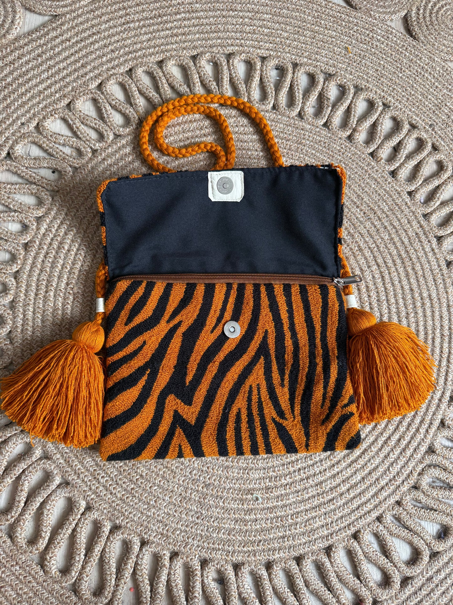 Handmade Crossbody Wayuu Upholstery Handbag With upholstered