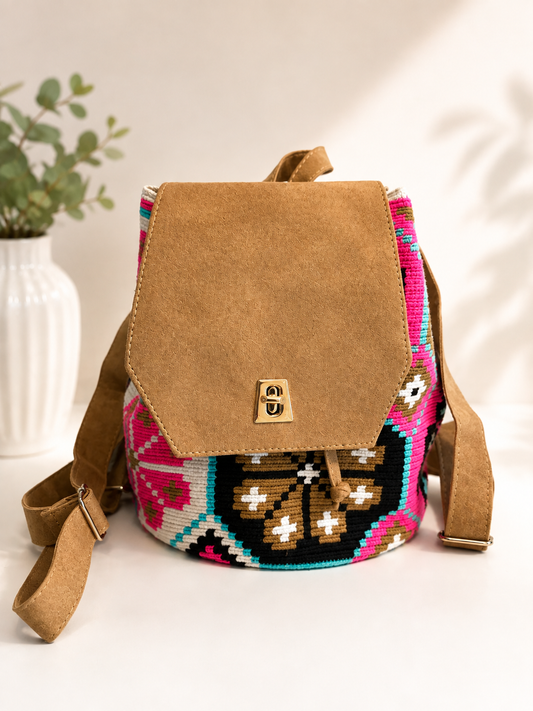 Handmade Wayuu Crochet Backpack – Large Woven Backpack Adjustable Straps