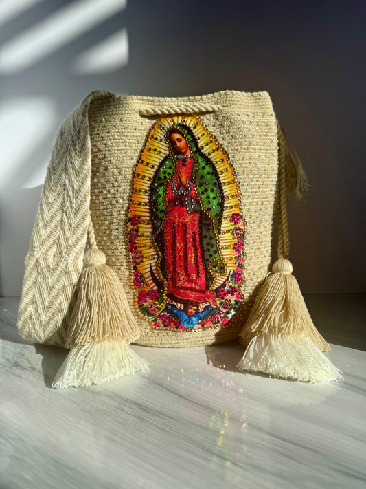Wayuu Bag Virgin of Guadalupe  Decorated Details Handmade