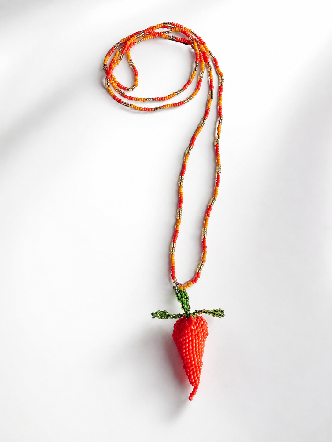 Fruits and vegetables 3D Beaded Necklaces colors  Artisan Boho Jewelry