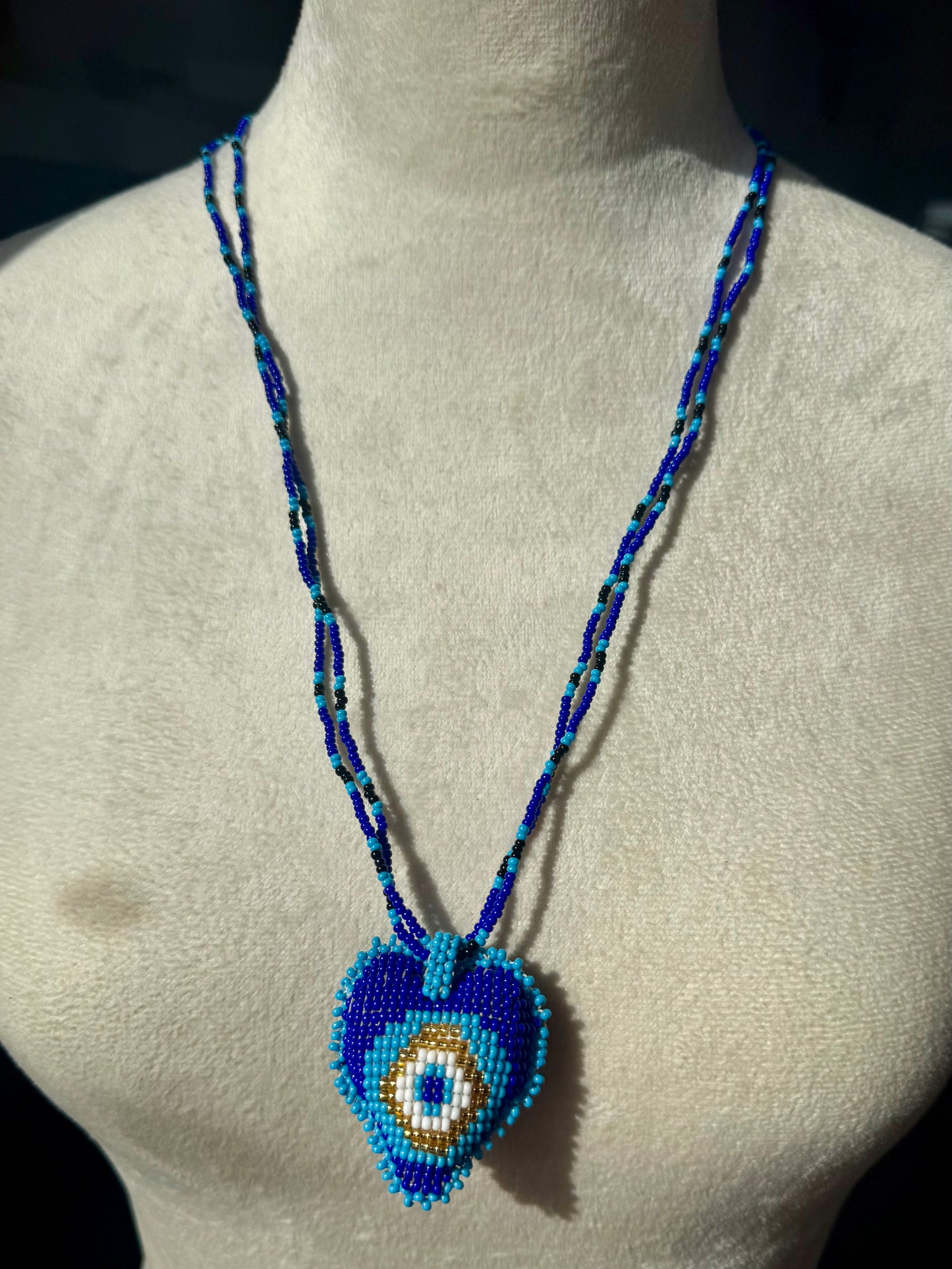 Hearts 3D Beaded Necklaces colors  Artisan Boho Jewelry