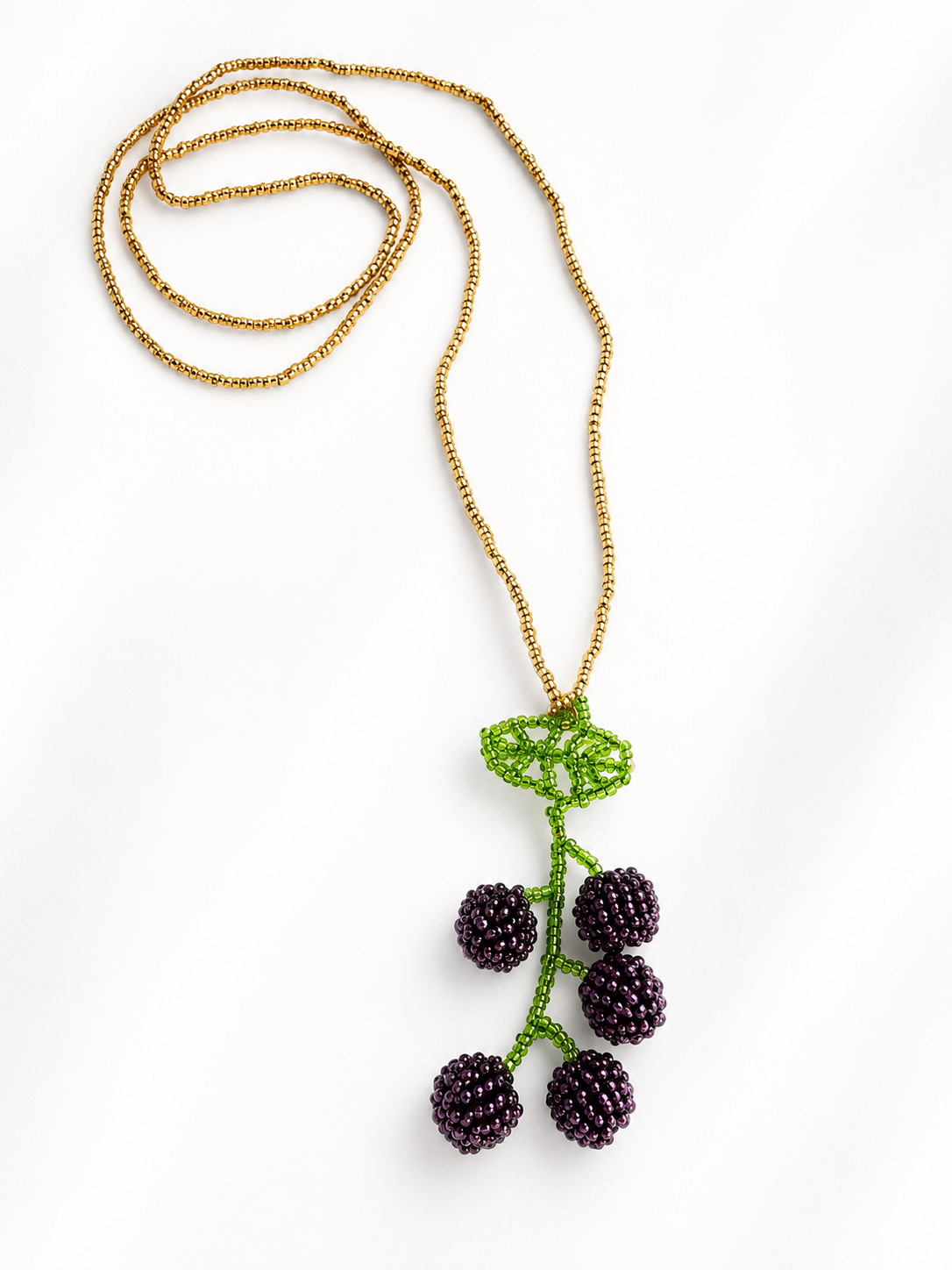 Fruits and vegetables 3D Beaded Necklaces colors  Artisan Boho Jewelry