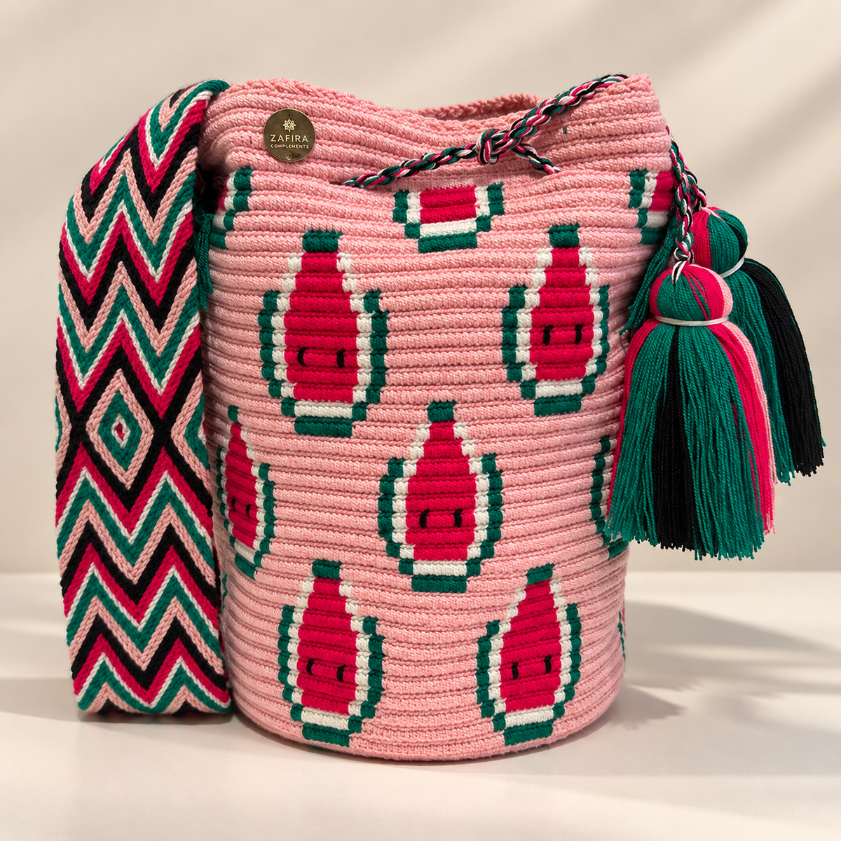 Bucket crossbody Large Wayuu watermelon