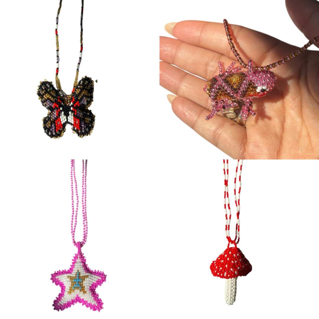 Animals 3D Beaded Necklaces colors  Artisan Boho Jewelry