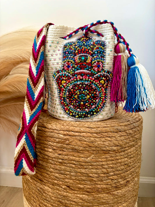 Mini Hamsa Bag | Hand of Fatima Beaded Handmade Crossbody