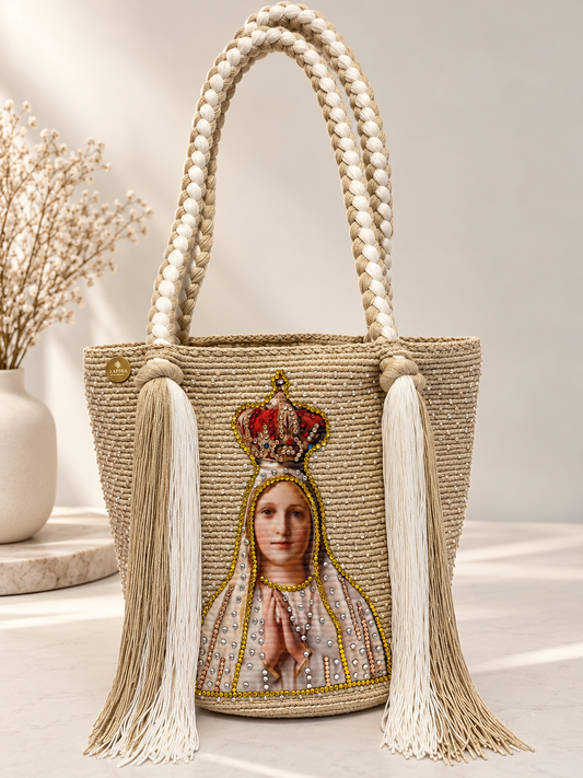Fatima of Virgin Rapunzel shoulder bag Wayuu large unicolor tradicional crochet
