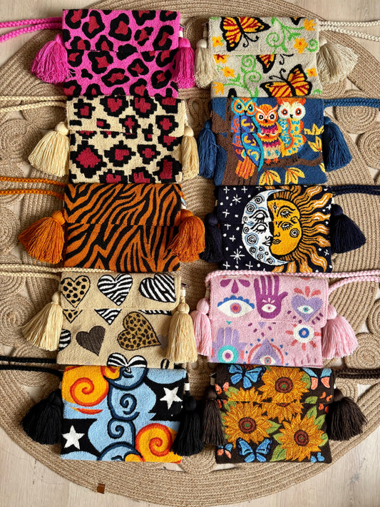 Handmade Crossbody Wayuu Upholstery Handbag With upholstered