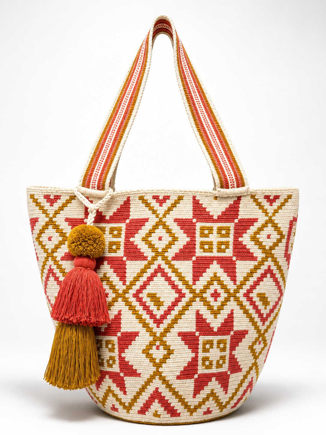 XXL Handmade Wayuu Tote Bag – Large Crochet Shoulder Bag for Women | Artisan Colombian Beach & Everyday Tote