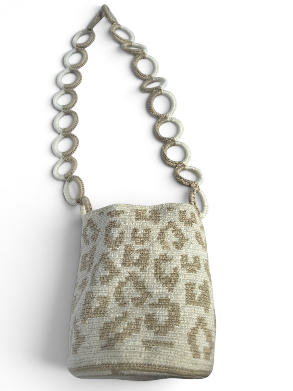 Animal Print Woven Bucket Bag – Medium 9” Shoulder Bag