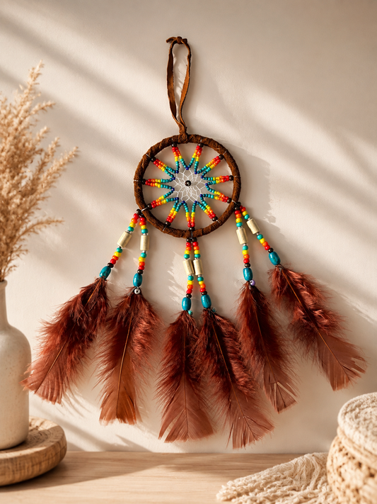 Handmade Dreamcatcher Wall Decor – 11” Boho Feather Dream Catcher
