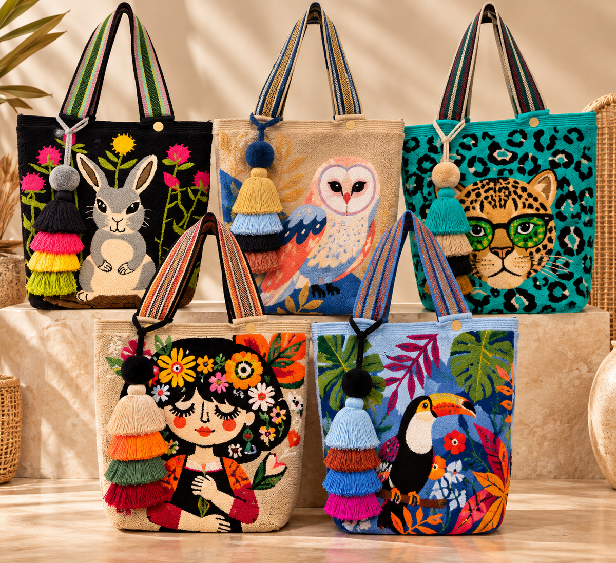 Tote Bag XL wayuu Upholstered special Designs Handmade