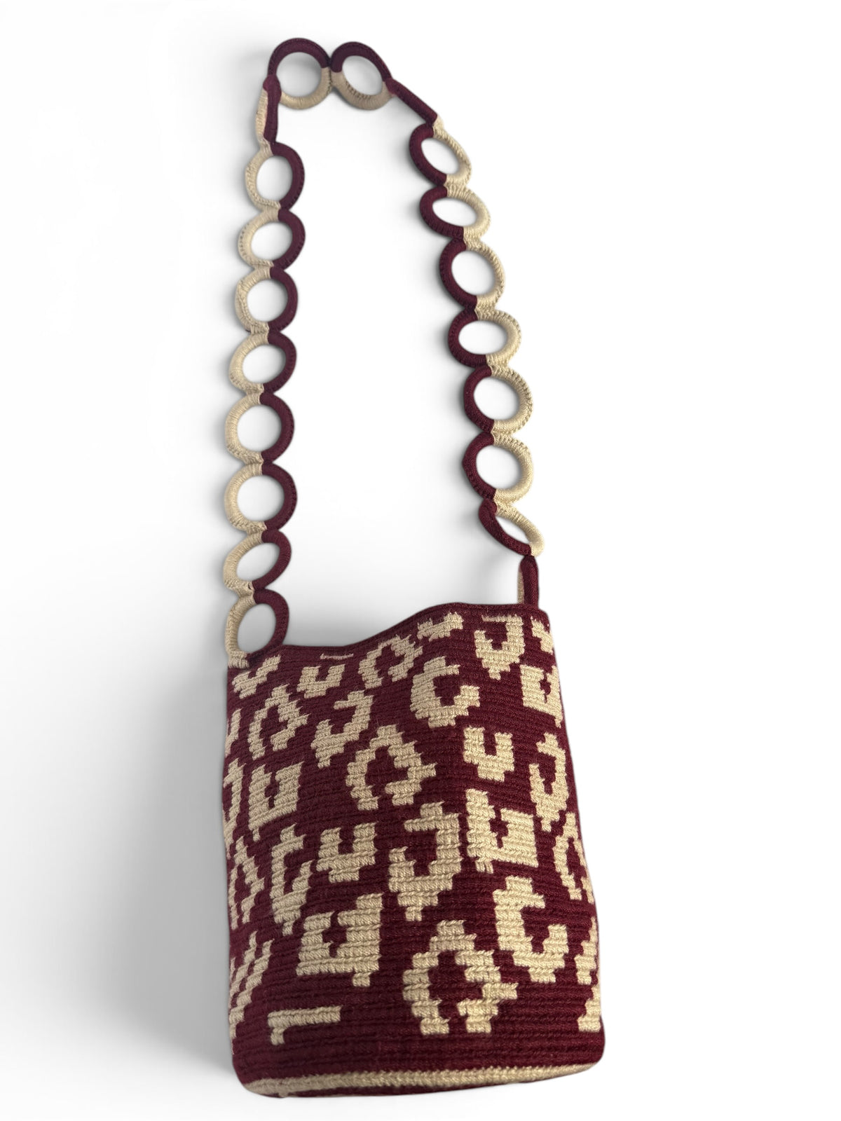 Animal Print Woven Bucket Bag – Medium 9” Shoulder Bag