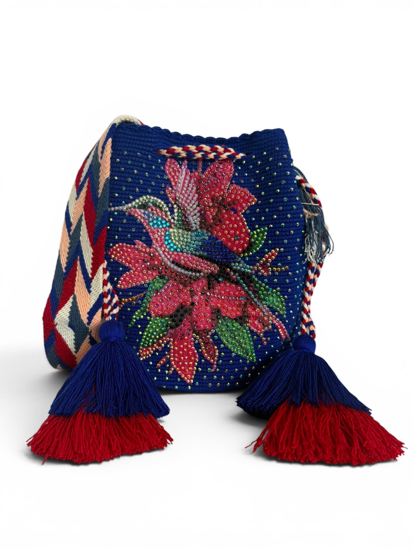 Wayuu Bag L Hummingbird Decorated Unique Handmade Artisan Bag