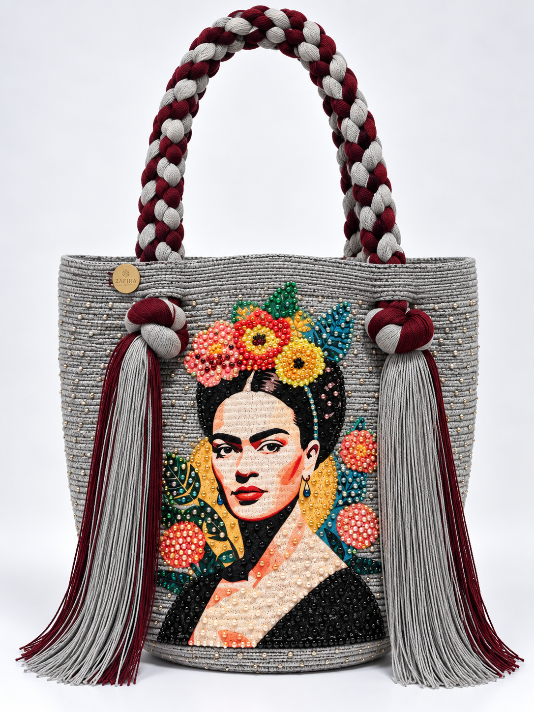 Wayuu Frida shoulder Large Bag Handmade Artisan decorated