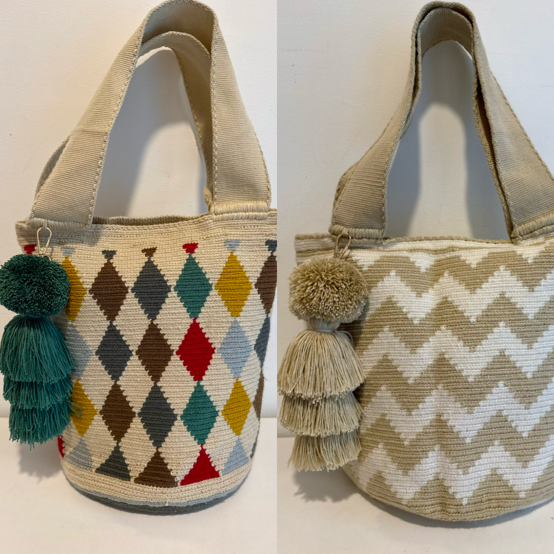 Tote shoulder Bag Wayuu Lining and sliding black