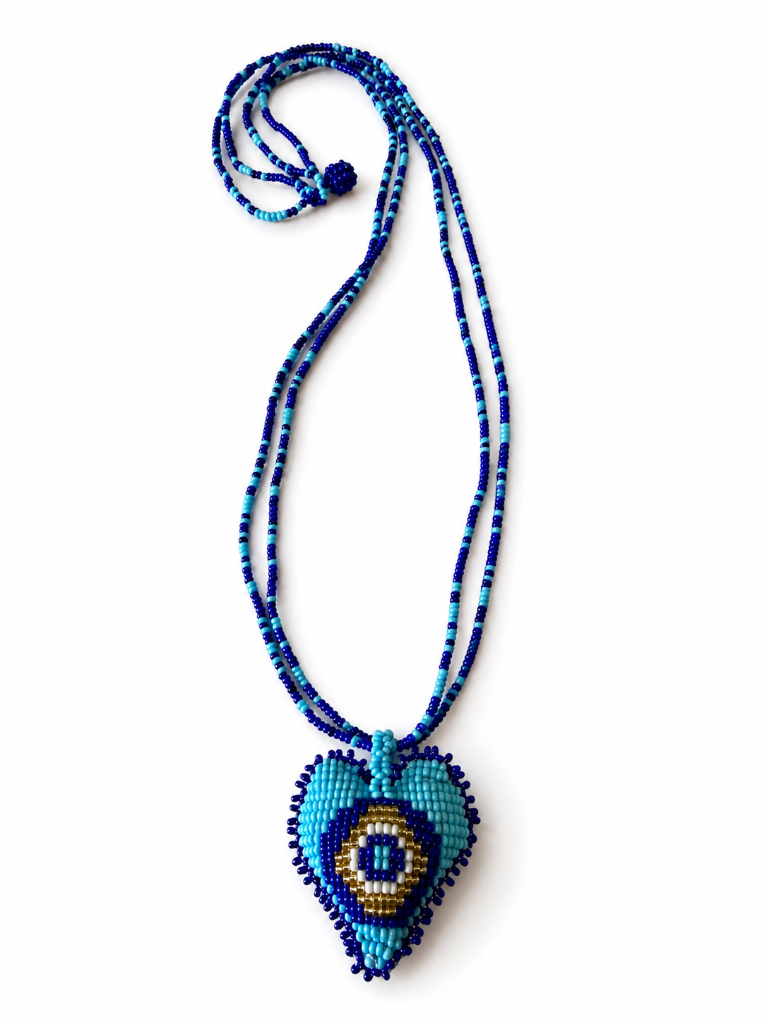 Hearts 3D Beaded Necklaces colors  Artisan Boho Jewelry