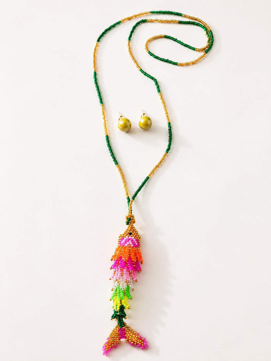 Sea Animals 3D Fish Beaded Necklaces colors  Artisan Boho Jewelry