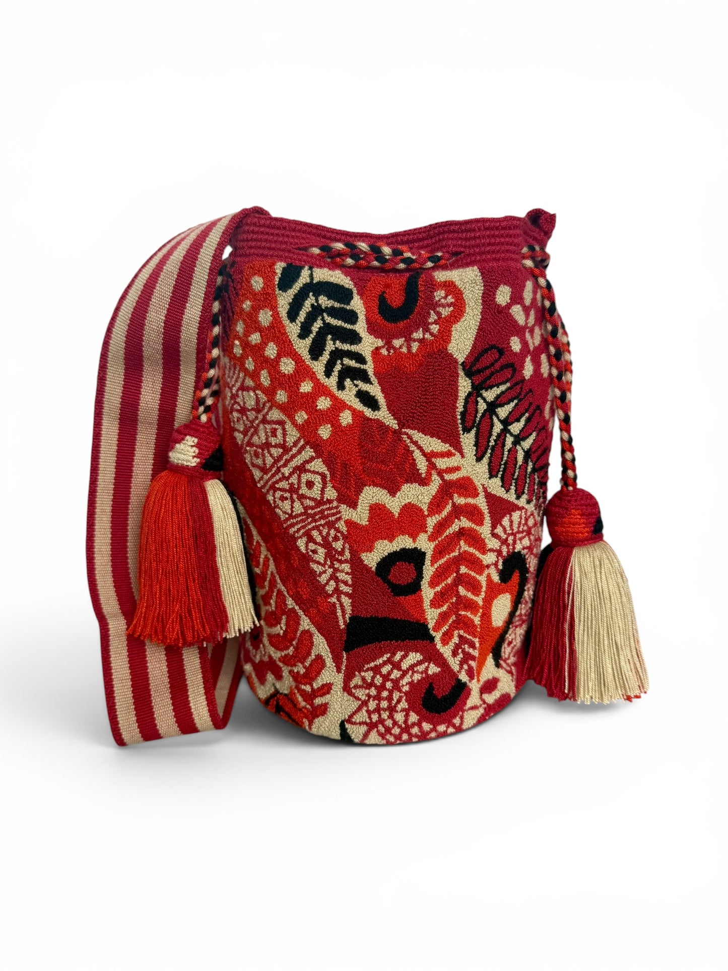 Upholstered large bucket crossbody Bag