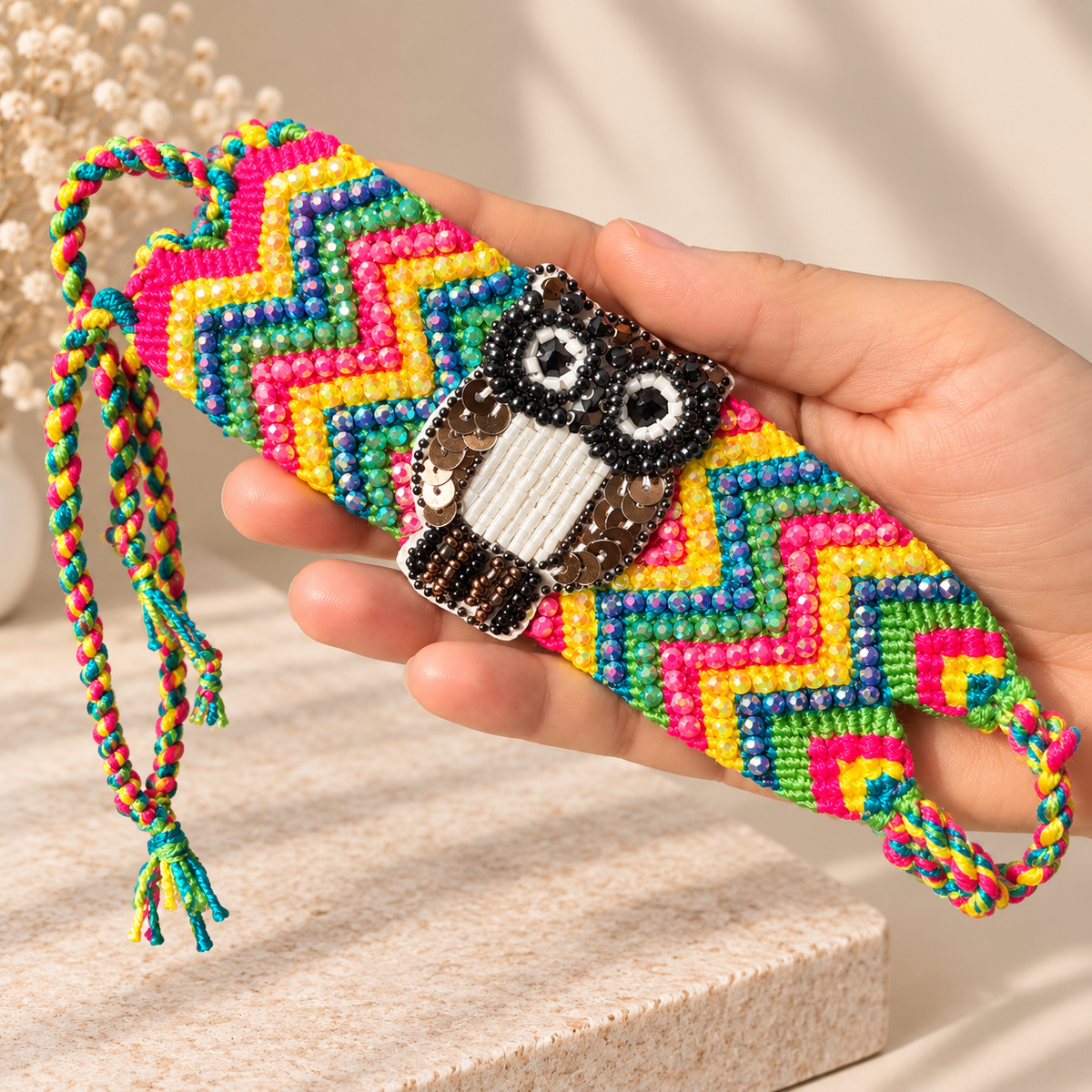 Handmade Crochet Bracelet – Colorful Boho Woven Jewelry
