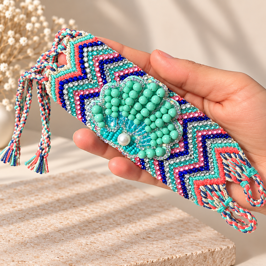 Handmade Crochet Bracelet – Colorful Boho Woven Jewelry