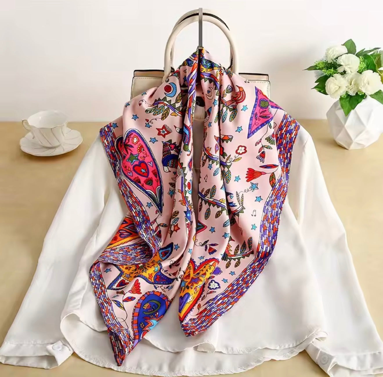 Women’s Multi-Use Printed Bandanas & Head Scarves Stylish Hair Accessories with Vibrant Patterns