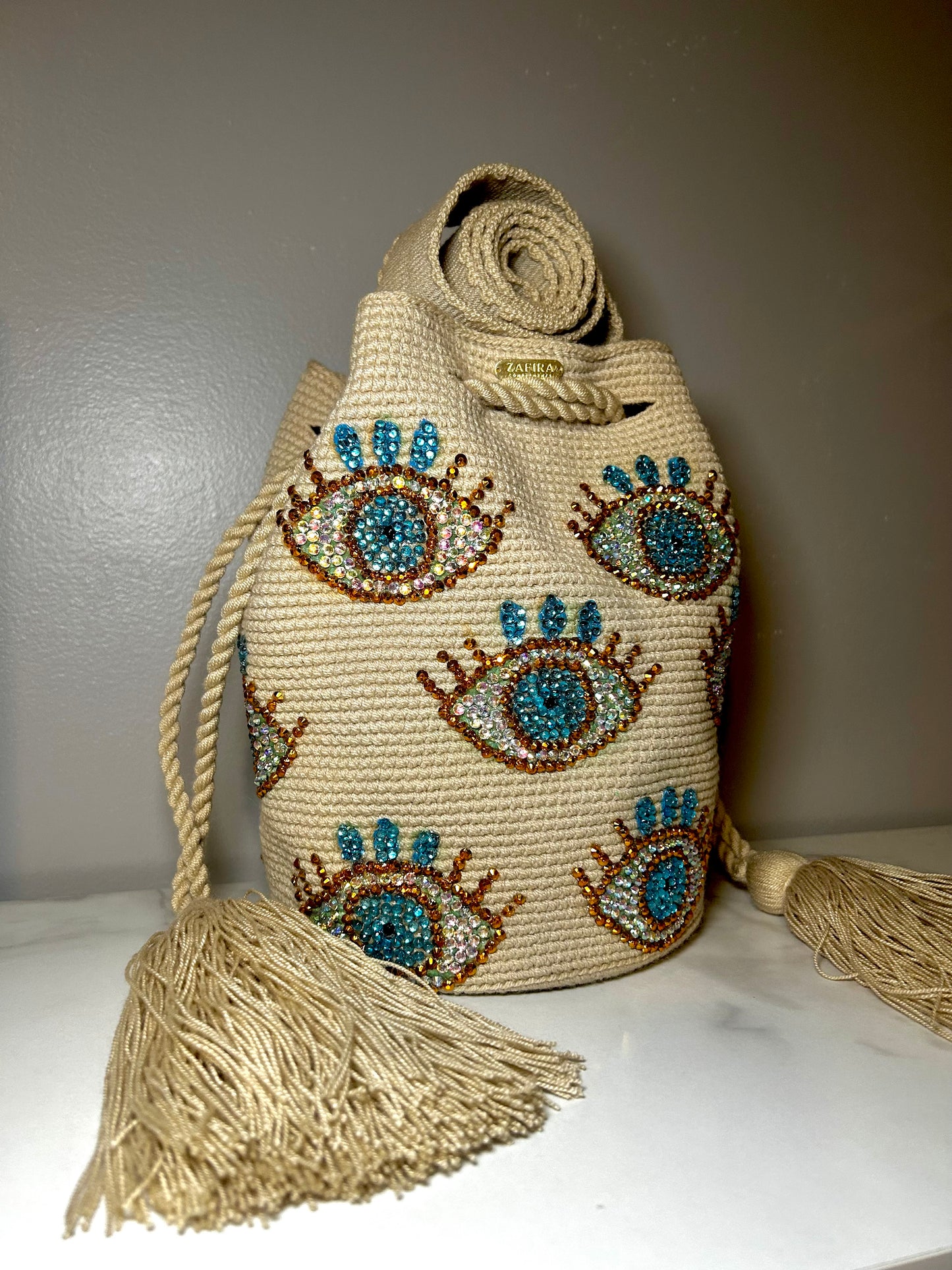 Evil Eyes Bag Caqui