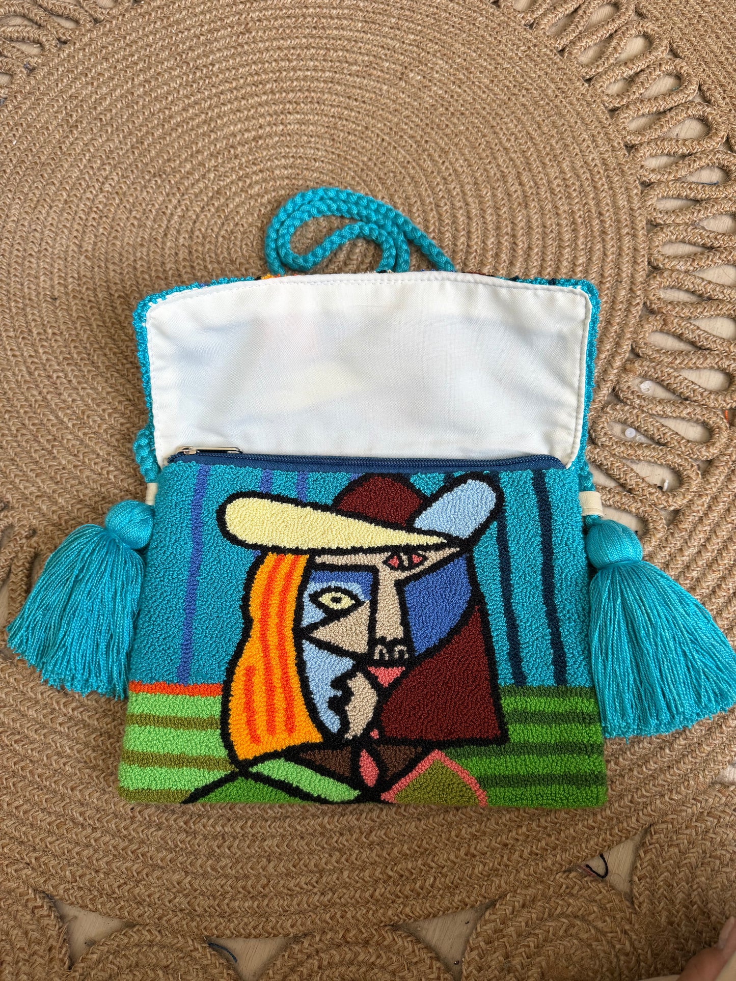 Handmade Crossbody Wayuu Upholstery Handbag With upholstered