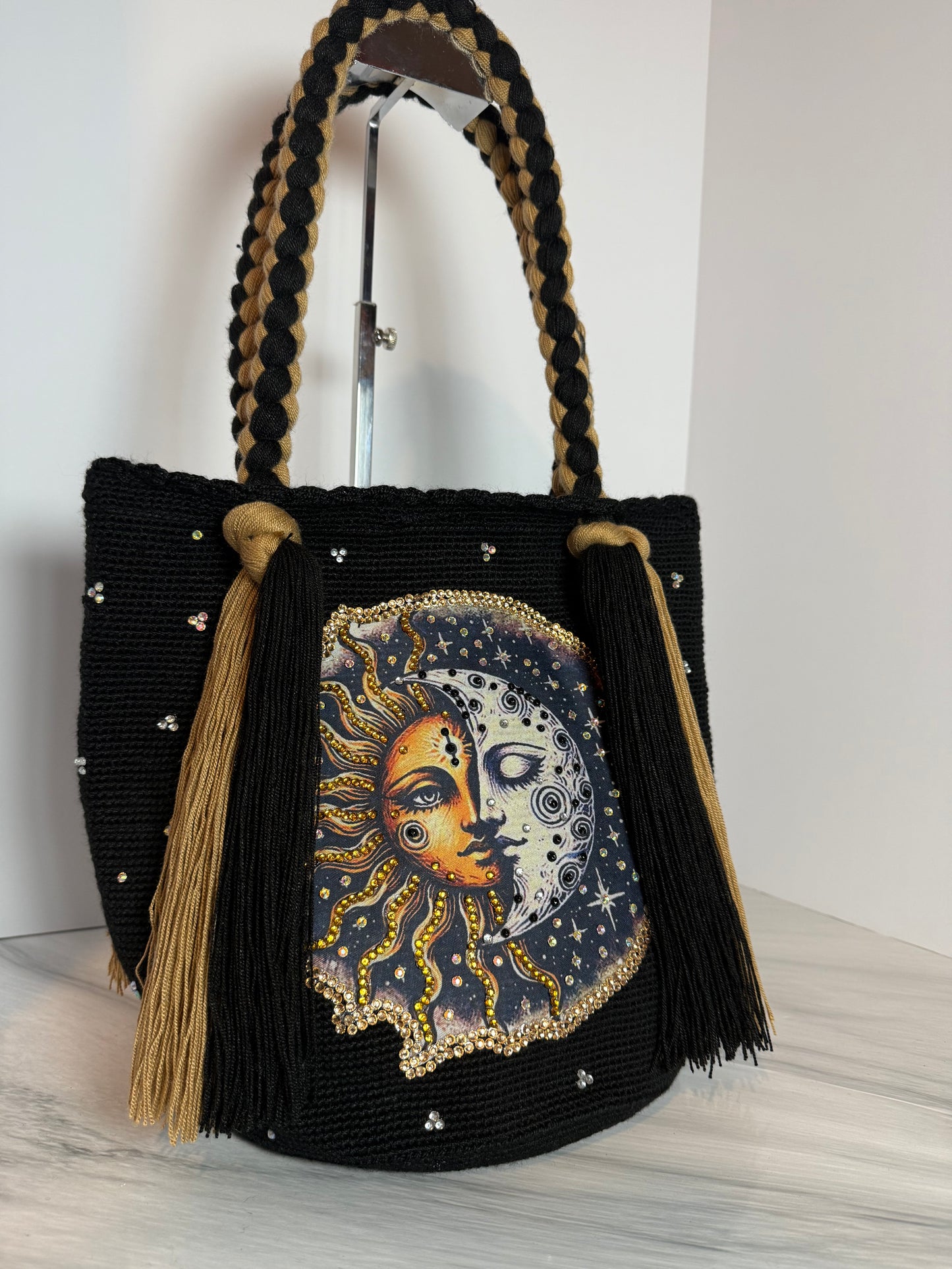 Handcrafted Sun and Moon Tote Bag | Large Artisan Tote