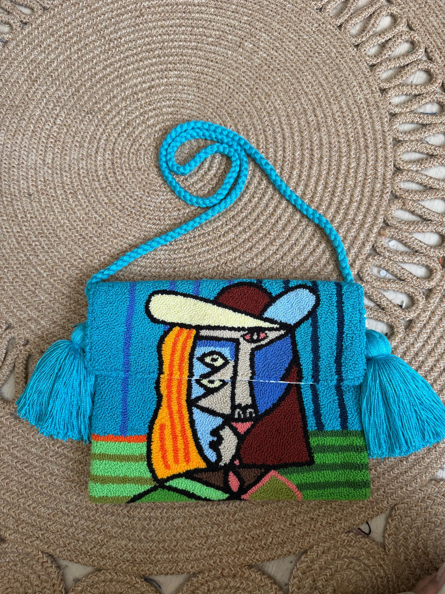 Handmade Crossbody Wayuu Upholstery Handbag With upholstered