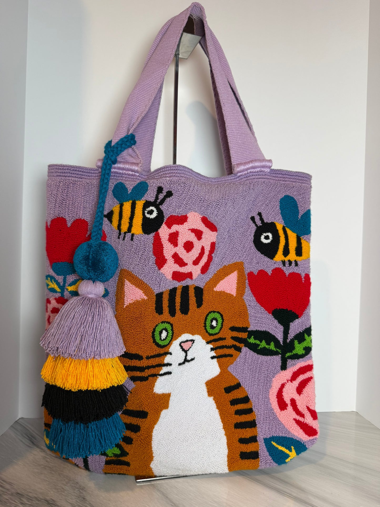 Tote Bag XL wayuu Upholstered Panther Design Handmade