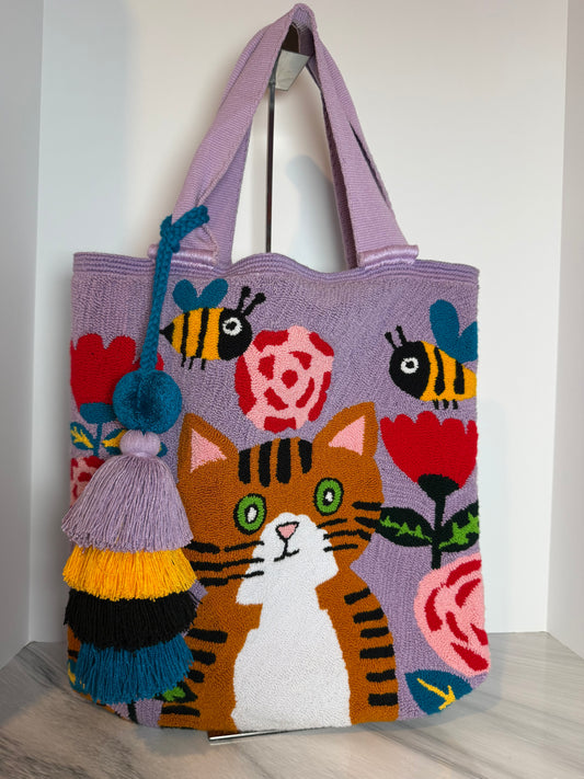 Tote Bag XL wayuu Upholstered Panther Design Handmade