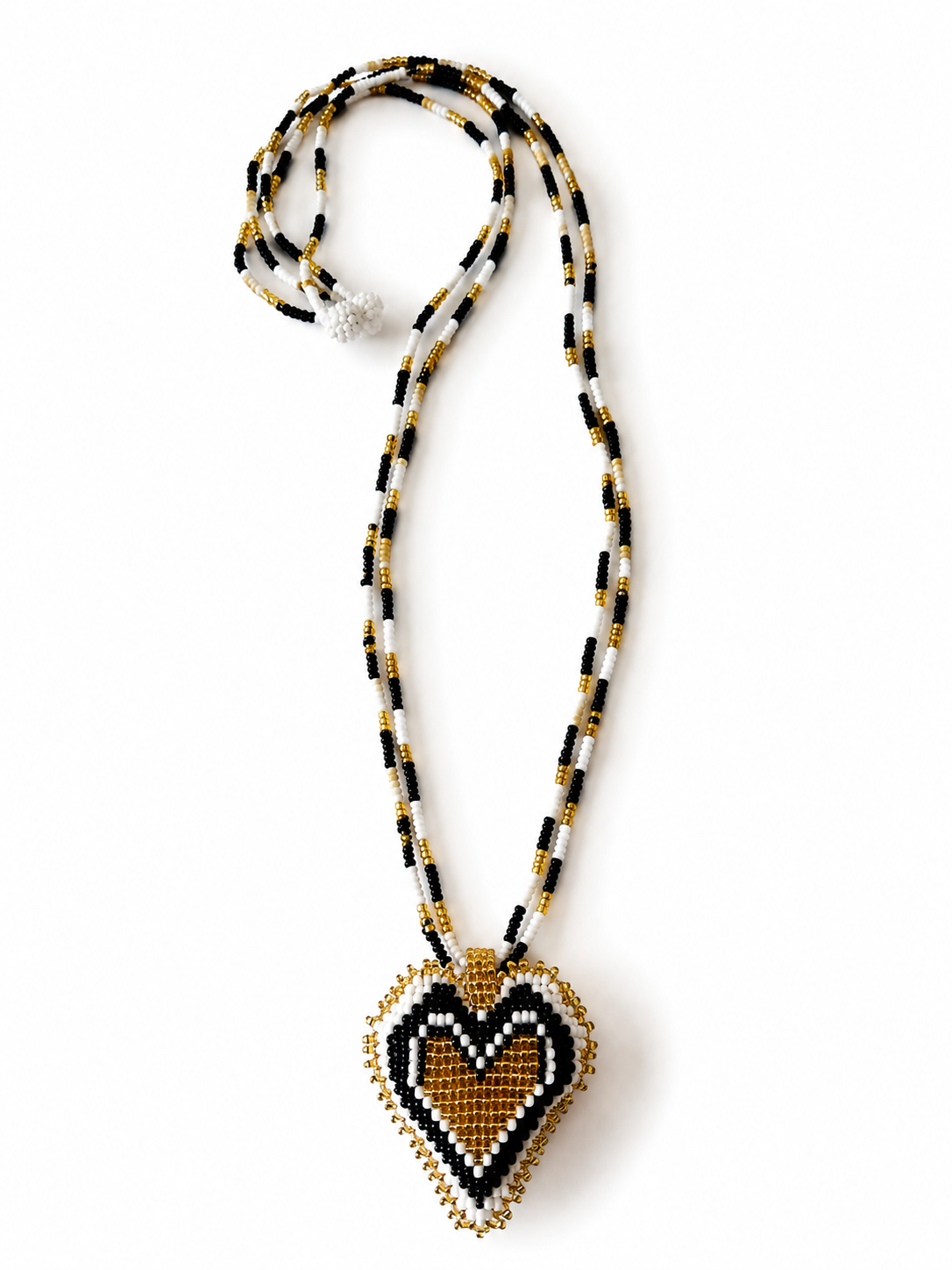 Hearts 3D Beaded Necklaces colors  Artisan Boho Jewelry