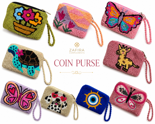 Hand-Embroidered Evil Eye Coin Purses – Unique Charm Wallets Full of Protection & Color