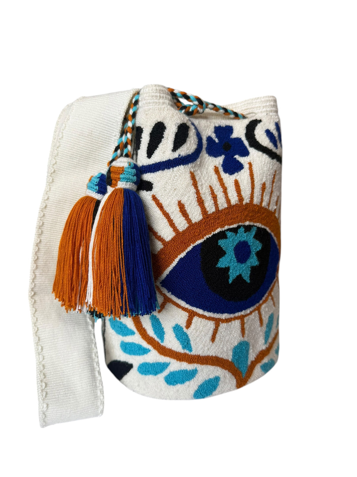 Upholstered large bucket crossbody Bag
