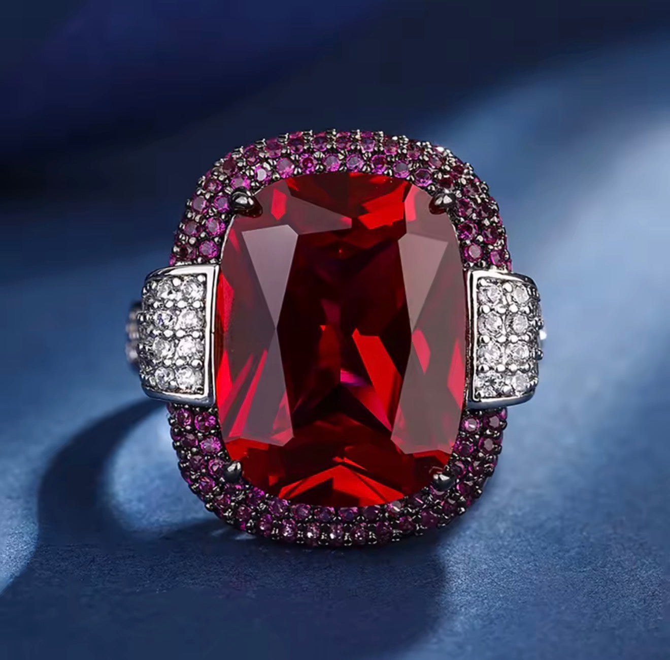 Laboratory Gemstone Ring with Cubic Zirconia in Stainless Steel | Fine Jewelry, Waterproof & Tarnish-Resistant